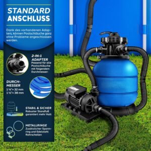 Zandfiltersysteem - 7.900L/h + 400g Filterkogels - 7-weg ventiel & Adapter Ø32-38mm - Blauw - Type TIL/AM