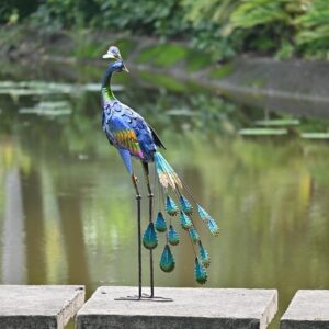 Tuinbeeld - Pauwsculptuur - Staal - 61 cm - Type TER/AM