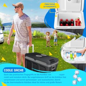 Koelbox met wieltjes - 40 liter - 230 V en 12 V - met eco-modus - antraciet - Type KES/AM