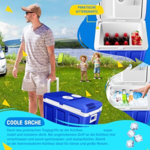 Koelbox met wieltjes - 40 liter - 230 V en 12 V - met eco-modus - blauw - Type KES/AM