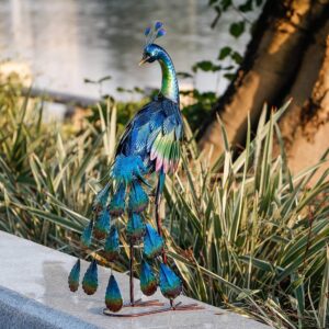 Tuinbeeld - Pauwsculptuur - Staal - 57 cm - Type TER/AM
