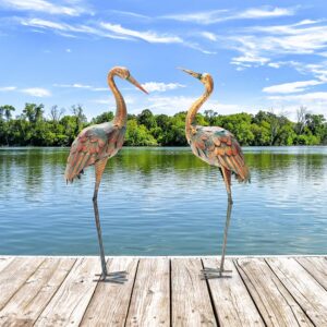Tuinbeelden set van 2 stuks - Kraanvogelsculptuur - Staal - 86 cm - Type COS/AM
