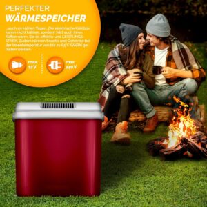Koelbox - 32 liter - 230 V en 12 V - met eco-modus - rood - Type TIL/AM