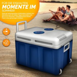 Koelbox met wieltjes - 40 liter - 230 V en 12 V - met eco-modus - blauw - Type TIL/AM