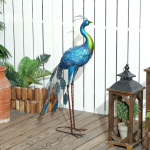 Tuinbeeld - Pauwsculptuur - Staal - 83 cm - Type OUT/AM