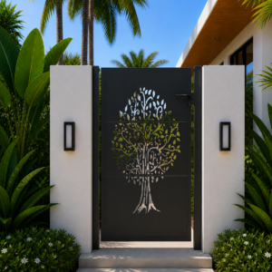 Tuinpoort boom ontwerp - 105x130 cm - Zwart