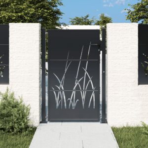 Tuinpoort met grasontwerp - 105x155 cm - Zwart