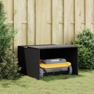 Robotmaaier overkapping - 86x90x57 cm - Poly rattan - zwart - Type VD
