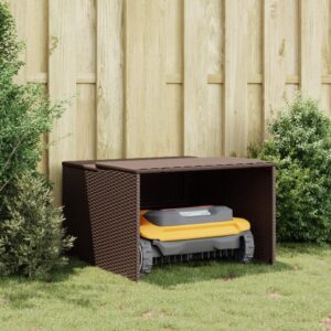 Robotmaaier overkapping - 86x90x57 cm - Poly rattan - bruin - Type VD