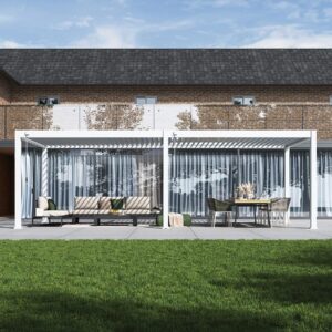 Overkapping - Premium - 400x800 cm - Wit - Extra dikke poten