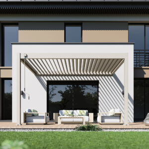 Overkapping Deluxe - Muurbevestiging - 300x360 cm - Kiezelgrijs