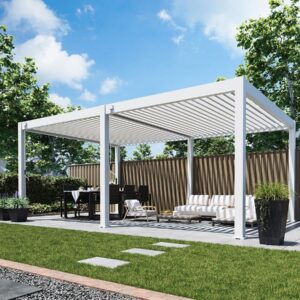 Overkapping - Premium - 400x600 cm - Wit - Extra dikke poten