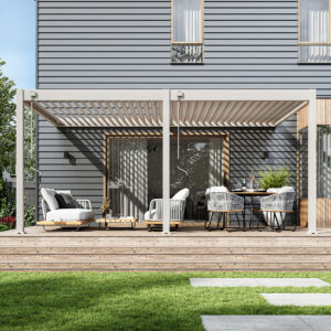 Overkapping Deluxe - Muurbevestiging - 360x530 cm - Kiezelgrijs