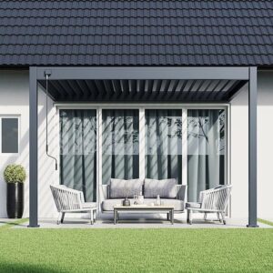 Overkapping Deluxe - Muurbevestiging - 300x360 cm - Antraciet