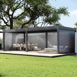 Overkapping - Premium - 400x800 cm - Antraciet - Extra dikke poten