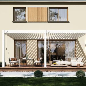 Overkapping Deluxe - Muurbevestiging - 360x530 cm - Wit