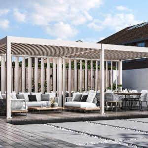 Verticale Kantelpanelen - 300x236 cm - Voor 300 cm kant - Kiezelgrijs