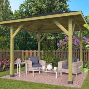 Paviljoen - Corfu - 340x340 cm - groen geïmpregneerd