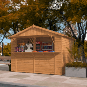 Kiosk Francis - 16 mm - bruin geïmpregneerd - 308x243 cm - incl. vloer