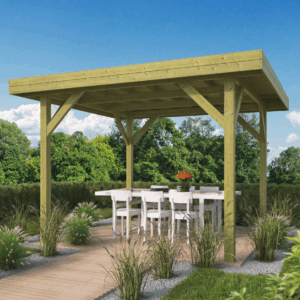 Paviljoen - Melos - 356x356 cm - groen geïmpregneerd