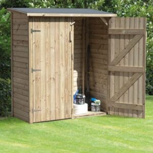 Tuinkast Weert - 152x73x182 cm (lxbxh) - groen geïmpregneerd - incl. dakleer