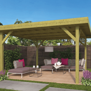 Paviljoen - Naxos - 445x445 cm - groen geïmpregneerd