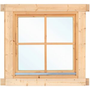 Raam - Draai- /kiep - enkel L2 vuren - onbehandeld - 100,5x100,5 cm - P013980