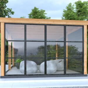 Steellook Glaswand zwart - Complete set - 4 vaks - 330,4 x 224 cm (bxh)