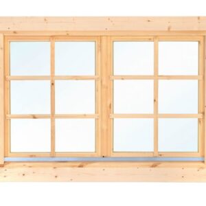 Raam - Draai- /kiep - dubbel L3 vuren - onbehandeld - 153x105,1 cm - P013976