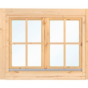 Raam - Draai- /kiep - dubbel L6 vuren - onbehandeld - 128,5x100,5 cm - P013981