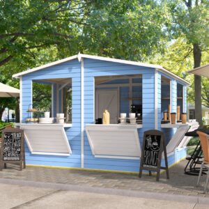 Kiosk Annabel - 16 mm - onbehandeld - 300x300 cm - incl. vloer