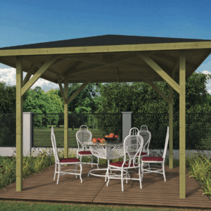 Paviljoen - Paros - 340x340 cm - groen geïmpregneerd