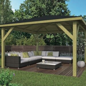 Paviljoen - Kea - 430x430 cm - groen geïmpregneerd