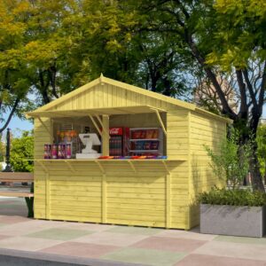 Kiosk Fabienne - 16 mm - groen geïmpregneerd - 308x243 cm - incl. vloer