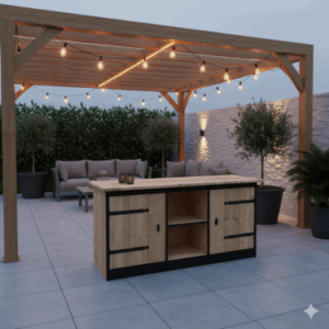 Buitenkeuken Edinburgh - zwart omlijst - Douglas Hout