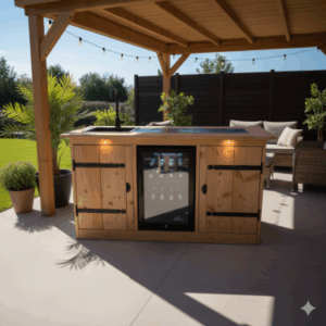 Buitenkeuken California - 70 Liter Koelkast - met wasbak -  Douglas Hout