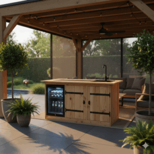 Buitenkeuken Arizona - 70 Liter Koelkast - met wasbak -  Douglas Hout