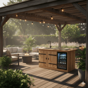 Buitenkeuken Alabama - 70 Liter Koelkast - met wasbak -  Douglas Hout