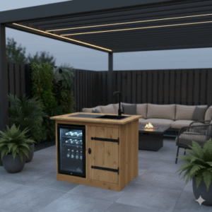 Buitenkeuken Michigan - 70 Liter Koelkast - met wasbak - Douglas Hout