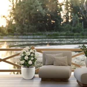 Geranium Bol Kunstplant - 70 cm - Creme - UV bestendig