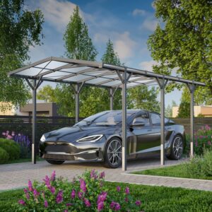 Carport - Puntdak - 500x300 cm - Aluminium - Antraciet