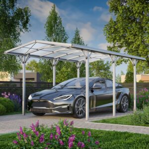 Carport - Puntdak - 500x300 cm - Aluminium met goot
