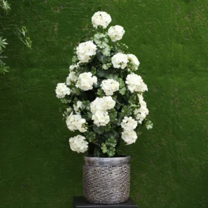 Geranium Pyramide Kunstplant - 110 cm - Creme - UV bestendig