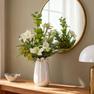 Bloem Boeket  Vivienne kunstbloemen - 55 cm - Wit