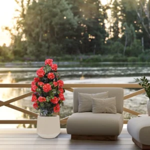 Geranium Pyramide Kunstplant - 110 cm - Rood - UV bestendig