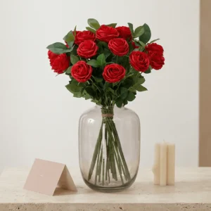 Bloem Boeket Vela kunstbloemen - 45 cm - Rood