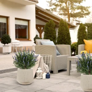 Lavendel bol kunstplant 60 cm in pot - UV bestendig - Blauw