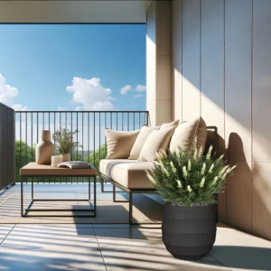 Lavendel Bol Kunstplant - 60 cm - Wit - UV bestendig