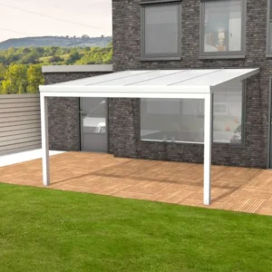 Veranda aanbouw - Aluminium - 400x350 cm - PC dak - Wit