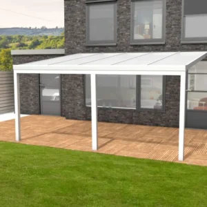 Veranda aanbouw - Aluminium - 500x350 cm - PC dak - Wit
